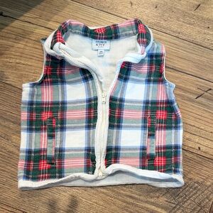 crown & ivy Kids Plaid Vest in Red, Green, White